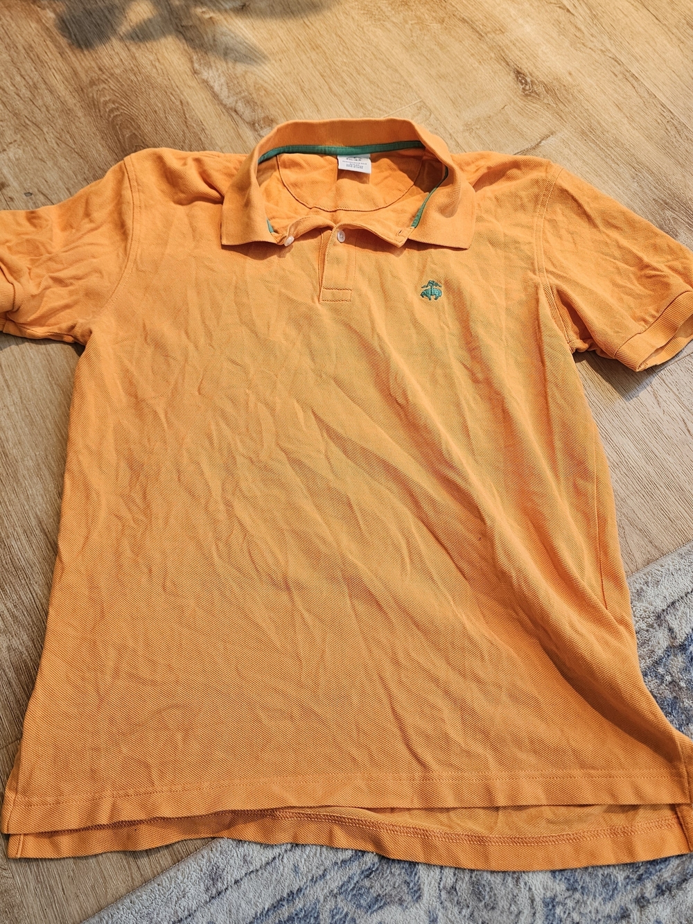 men's Brooks Brothers Performance Polo shirt orange with green contrast Medium